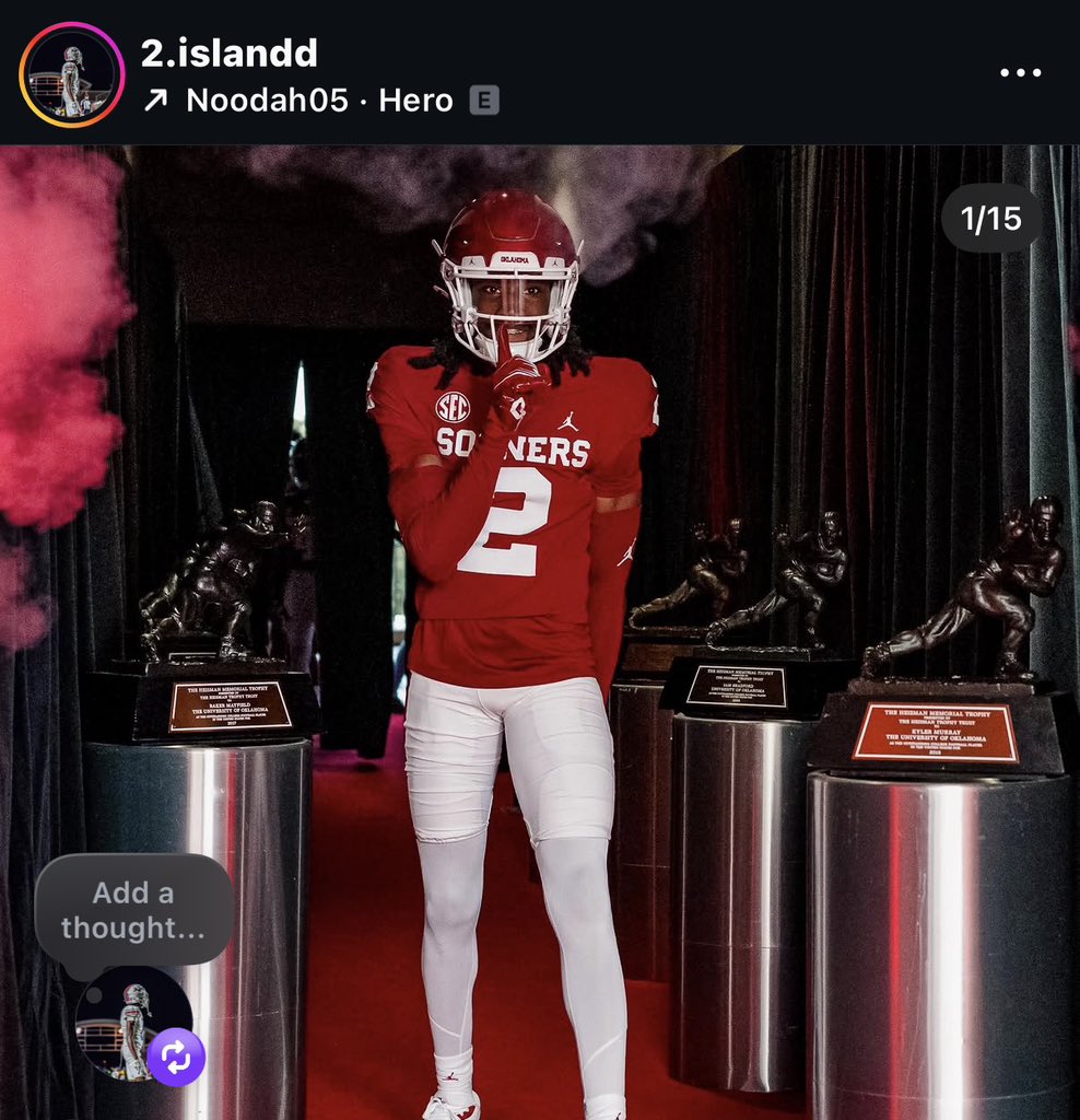 TrentBlay2's tweet photo. Sonner Nation show me some love!! #BoomerSooner https://t.co/91wQYrYDhx