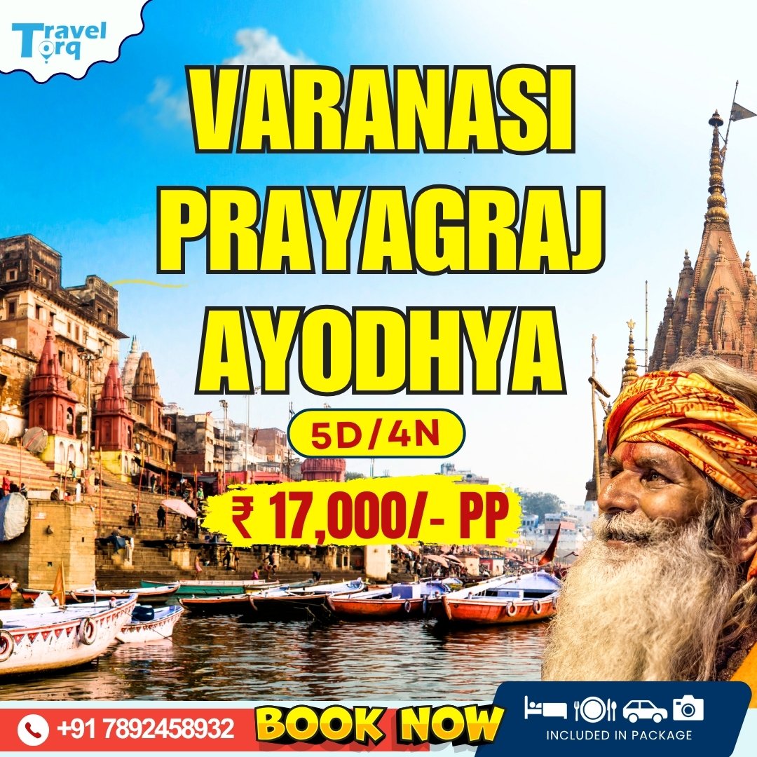 TravelTorq's tweet photo. ✨ Ready to experience the spiritual heart of India?

Have you explored the divine beauty of Varanasi, Prayagraj &amp; Ayodhya yet? 🛕🌊🙏

📍 5D/4N Spiritual Tour
💰 Starting from ₹17,000/- PP
📞 Call now: +91 7892458932

#Varanasi #Ayodhya #Prayagraj #SpiritualJourney #TravelTorq https://t.co/hjLKaFDKg7