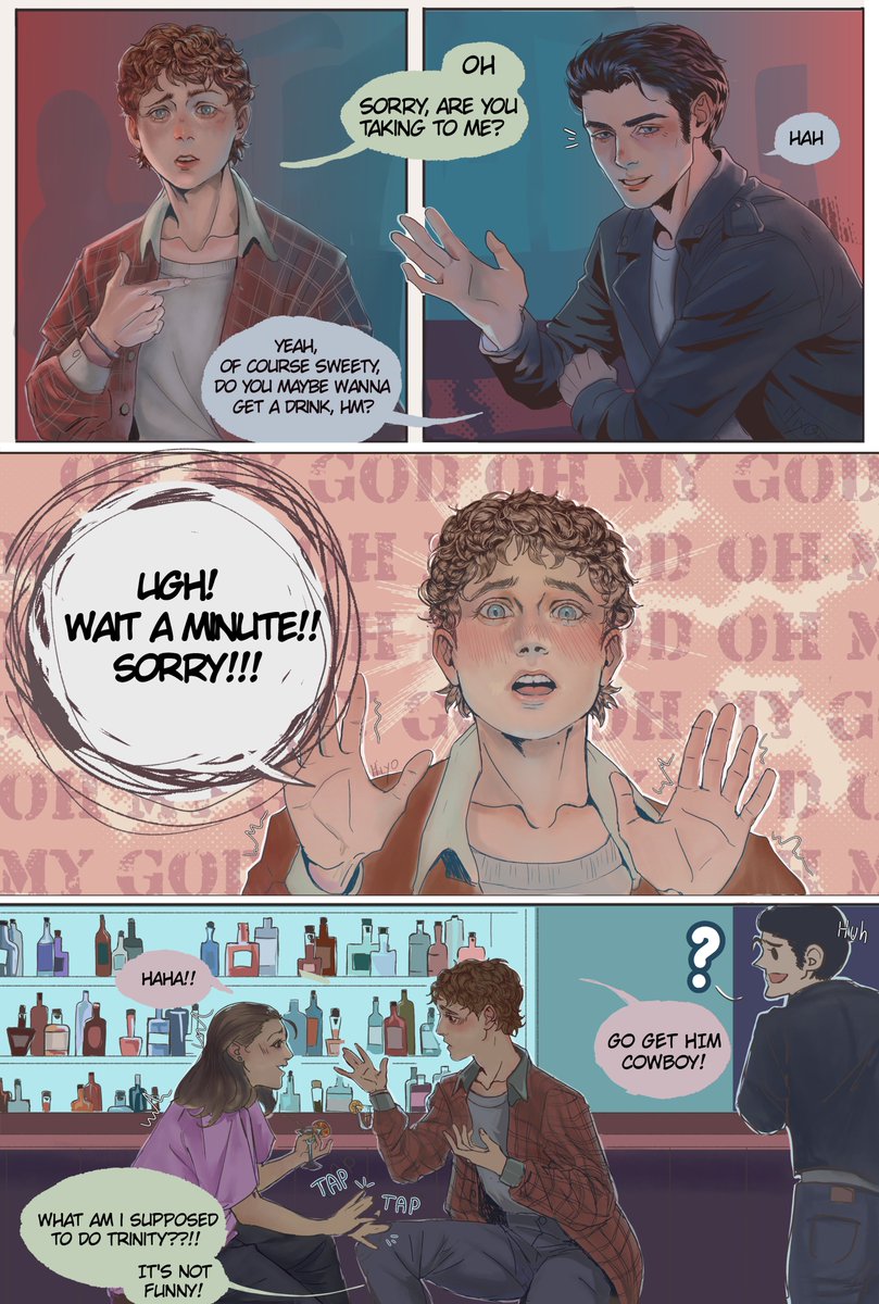 Mathias96818224's tweet photo. OKAY! #hucklerobby comic part II is done! (I'm bad in drawing emotions btw, sorry)

Stressed farmboy #Thepitt https://t.co/1InF8dPqry