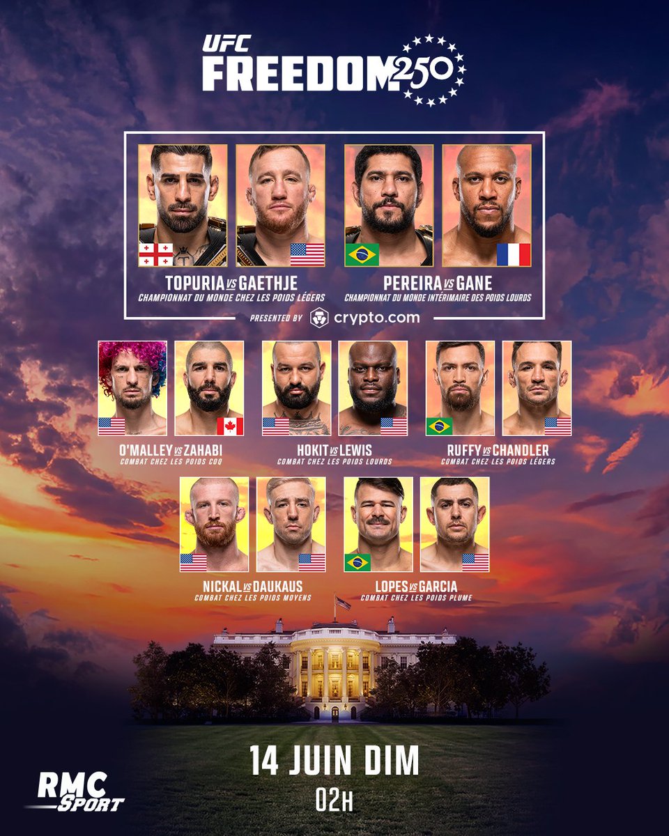 MMAPropagande's tweet photo. 🚨 Les conditions météo annoncées pour #UFCFreedom250 inquiètent :

⛈️ 60 % de risque d'orages et le moindre éclair dans un rayon de 13 km suspendrait l'évent pendant 30 min à 1 h.
🥵 Ressenti supérieur à 38 °C.
🦟 Moustiques/moucherons en masse.

L'event aurait coûté 60 M$ 😬. https://t.co/DlQxQ0oNwM