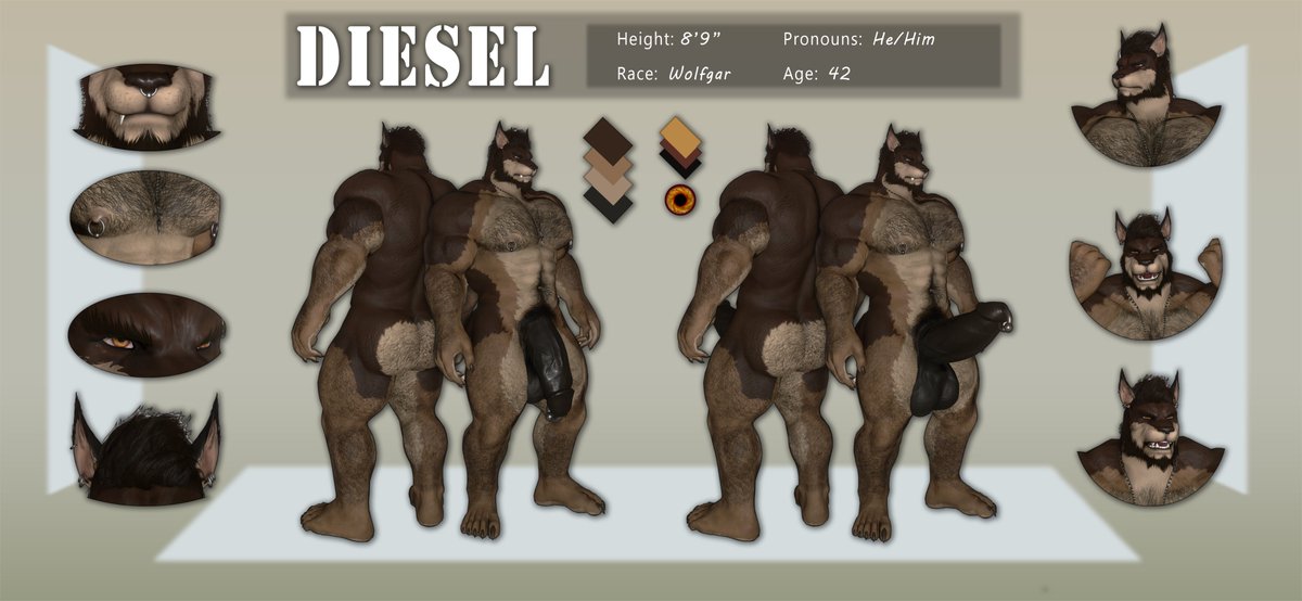 Nova_Gator's tweet photo. Finally got around to finishing the character sheets I've been working on 😌

First up is Diesel! https://t.co/BXKyoXD1oO
