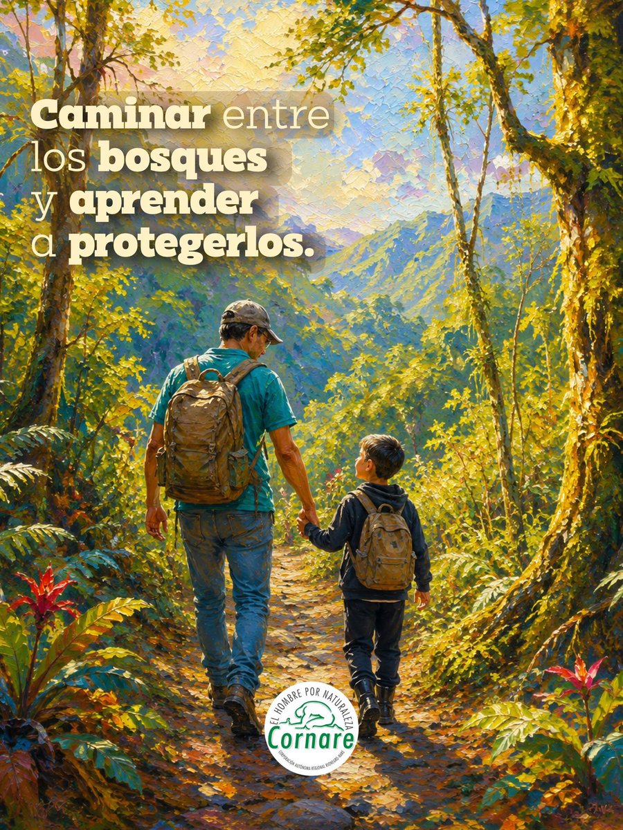 cornare's tweet photo. 💚 En este Día del Padre reconocemos a quienes, con su ejemplo, inspiran el cuidado de la vida, el territorio y los recursos naturales, dejando enseñanzas que trascienden generaciones. https://t.co/gFesOxilvN