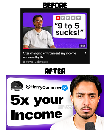 PuzzleCanEdit's tweet photo. Saw this thumbnail in my feed and thought it could use a refresh, so I redesigned it for Harry Connects' YouTube channel.

Honestly, rate these versions !!  

📩 Open for work https://t.co/oPG9dRQcUv