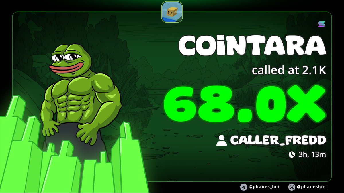 caller_fredd9's tweet photo. 68X on my TG call on $COINTARA

Early ca always on TG group

Join our VIP group to get early alpha calls on trending memecoins before they take off 

7KEyytbnnZCnoZ3QpLgH2gnoGdu864GBw2Q94AoRpump

Dm now let's get you started 
https://t.co/1vbymjDoHx

#memecoin1000x #solana #degen https://t.co/9hMK3uIw8V