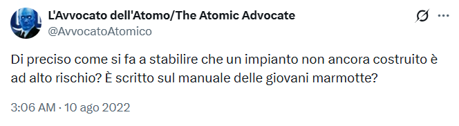 Maximix1970's tweet photo. @Megiasso @AvvocatoAtomico @robesalis Non si tratta di denigrare, ma di inquadrare le sue competenze per quelle che sono. Personaggio che fa divulgazione pro nucleare riproponendo tesi che si possono leggere un po' ovunque, per quanto il suo impegno possa fare comodo a molti nonostante le tante sciocchezze proferite. https://t.co/pZNFCwYadA