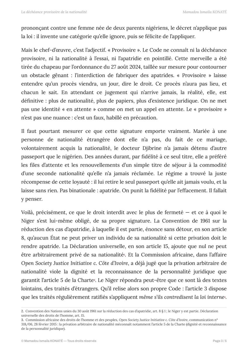 DemocratesSahel's tweet photo. Apatride par décret.

Le 11 juin 2026, d’un seul trait de plume, le général Tiani a retiré sa nationalité au docteur Mariama Djibrine, médecin née à N’Guigmi de deux parents nigériens. Son tort ? Avoir réclamé le retour à l’ordre constitutionnel. https://t.co/OFSt0zpvrn