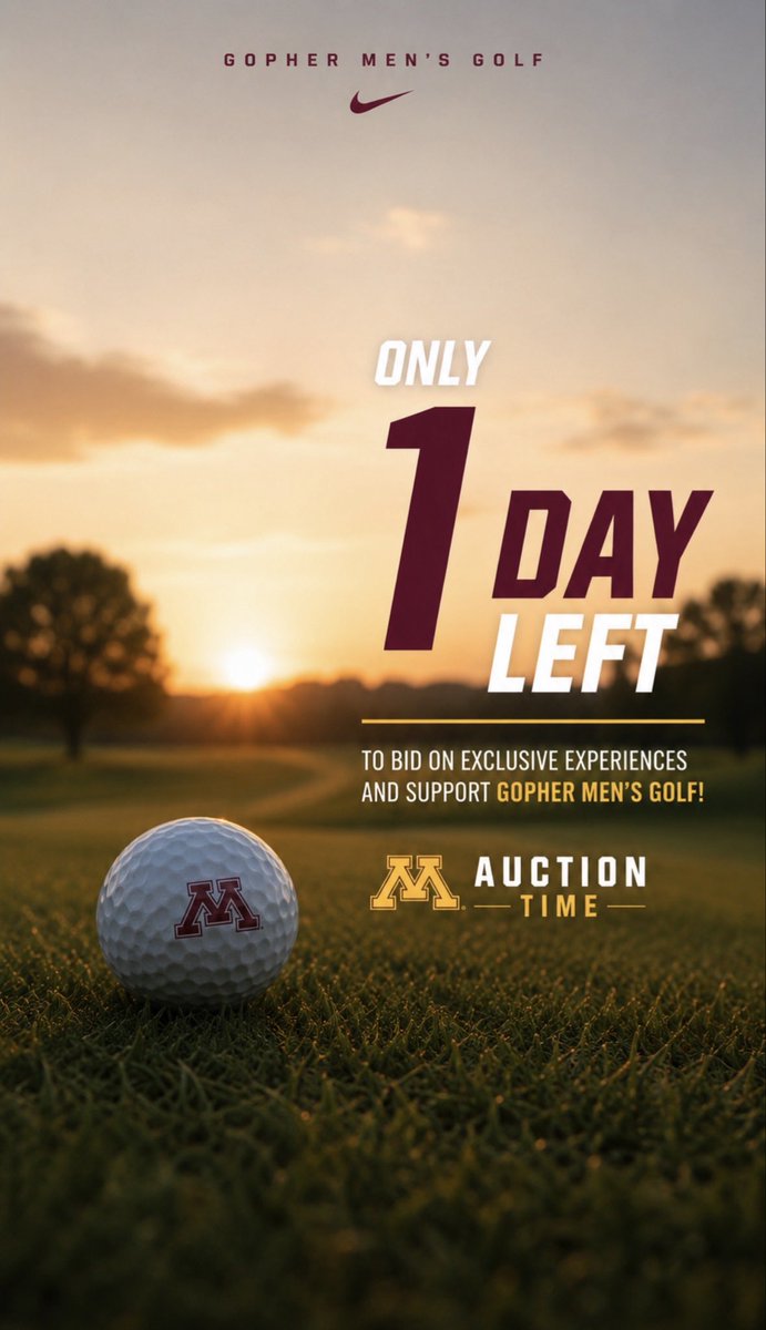 GopherMGolf's tweet photo. ⏳ The countdown is on…

Only 1 day remains to bid on exclusive Gopher Men’s Golf experiences! ⛳️🏆

🔥 Auction ends tomorrow
📈 Bid today
🏌️‍♂️ Support our student-athletes

https://t.co/4DQkf8acD3

@GopherSports https://t.co/ZdF3nUHN5O