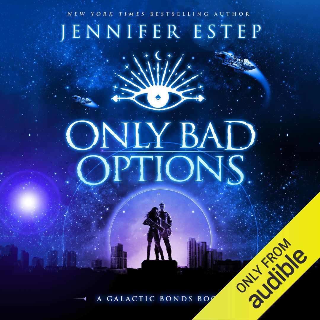 Jennifer_Estep's tweet photo. ONLY BAD OPTIONS AUDIOBOOKS — Narrated by @LaurenFortgang and @JamesFouheyJr: 📘🌙⚔️✨
@amazon: https://t.co/SGNesdqIvT
@audible_com: https://t.co/7Q0n0VtEXB
#books #audio #audiobook #audiobooks #OnlyBadOptions #GalacticBonds #scifi #scifibooks #scifiromance #romantasy #book https://t.co/l91TALa8TL