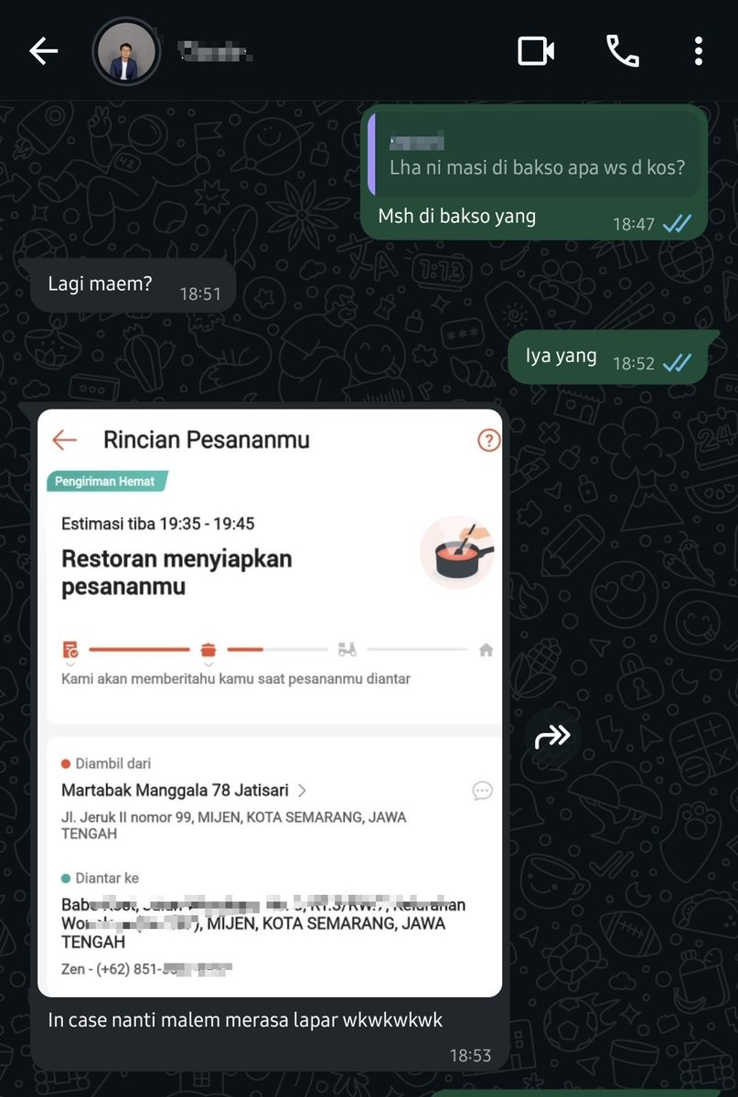 yourZen_'s tweet photo. Ceritanya curhat bingung beli makan krn pada rame end up ngebakso tp lain2nya abis cmn bakso doang, malah lgsg dikirim beginian. Makasih sayangku😌 https://t.co/za8aalcg95
