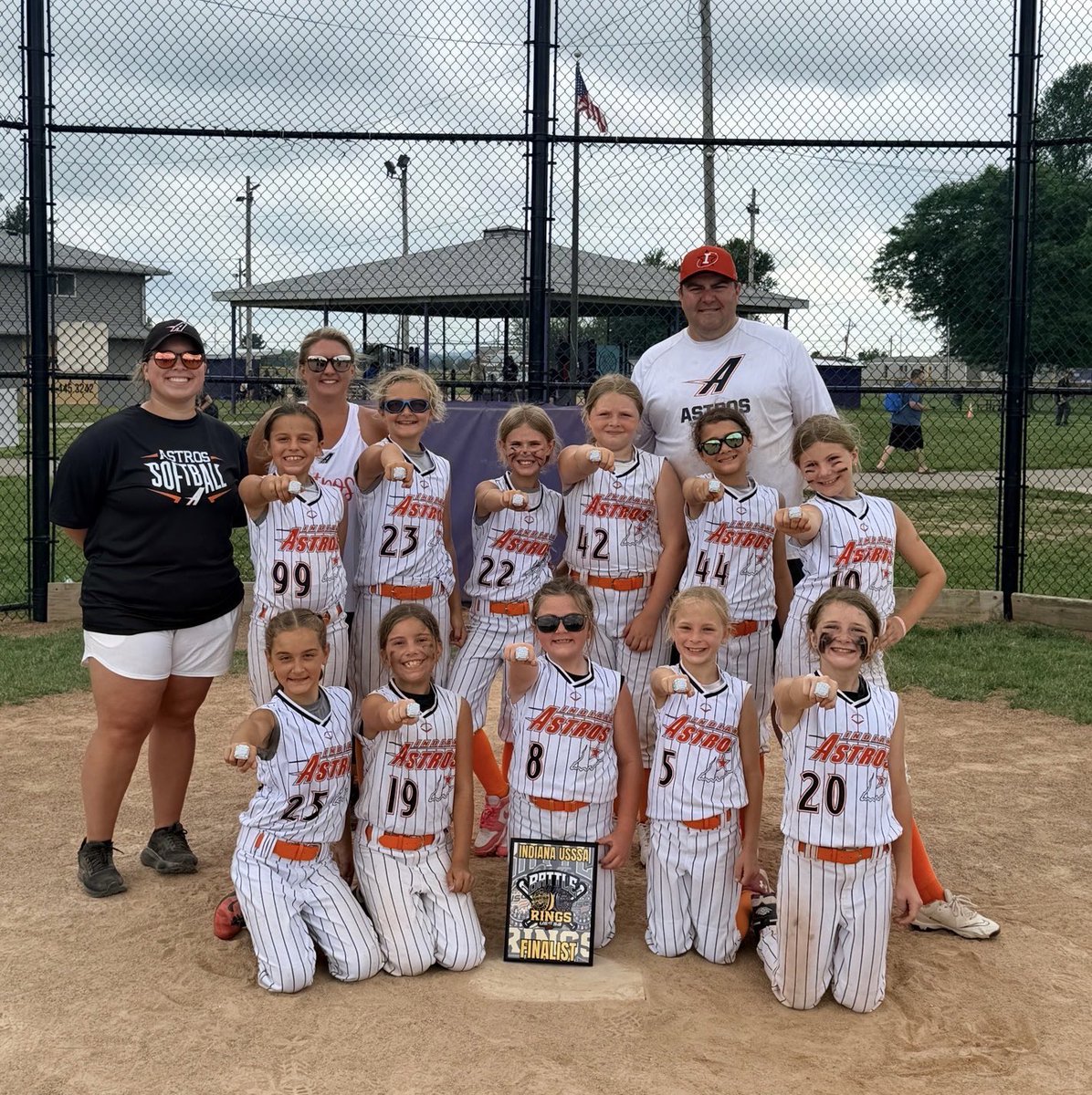 IndianaAstros's tweet photo. Congrats to our 8U softball for their Tournament Runner-Up finish! Proud of how this team responds and competes! 
#IndianaAstros
#WePlayLateOnSundays
#fightingwithbc
#JG
#GP https://t.co/RyOuRAZYZW