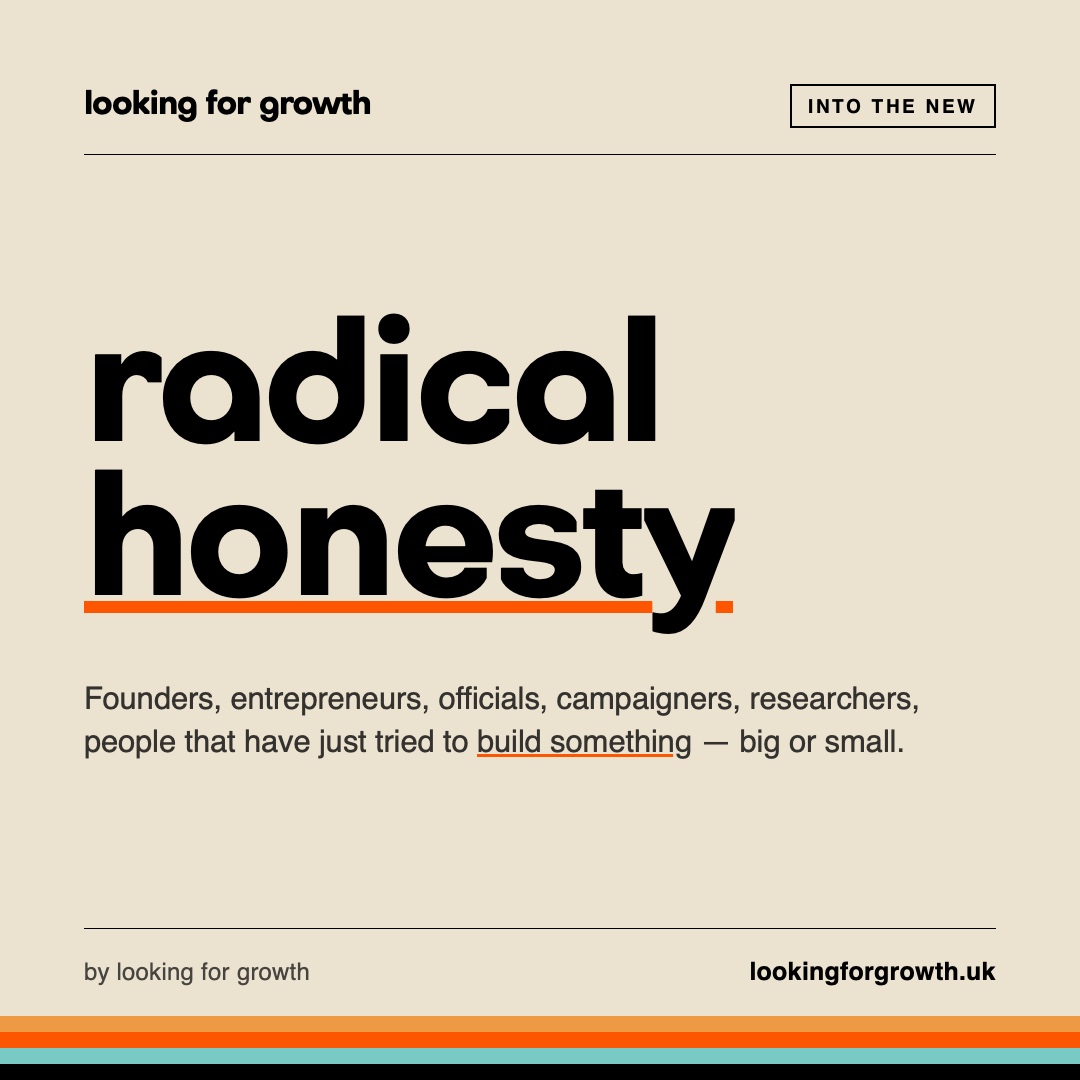 lfg_uk's tweet photo. Today we’re launching RADICAL HONESTY – our all new Substack about what has gone wrong, and what is needed to put it right.

We want your thoughts, and your ideas.

We will be running articles and essays written by founders, entrepreneurs, officials, campaigners, researchers, people that have just tried to build something – big or small.

We want historical reflections, policy proposals, political and policy analysis, and personal accounts of people who have been helping to reverse decline.

We want to examine what has gone wrong, highlight efforts to rebuild and renew, and explore serious ideas for how we can turn our nation around – and more.

We want radical ideas – that means we will publish things we don’t necessarily agree with. We want to stoke a debate that will challenge the status quo.

In short, we will be publishing interesting work on areas concerned with personal, social, national, and economic growth.

If you want to contribute, please get in touch by emailing press@lookingforgrowth.uk