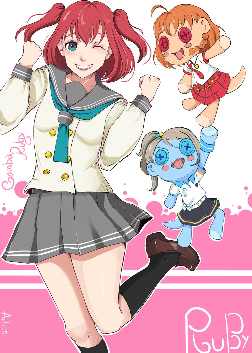UnTalEsteban90's tweet photo. Ruby and ChikaYou plushes finish🍭🧡💙 #ラブライブ #lovelive_sunshine #lovelive https://t.co/cFEVU9X93M