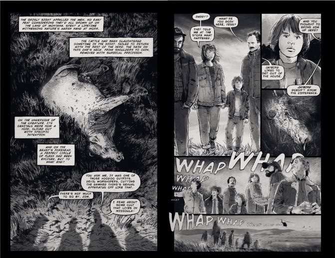 mikepappa's tweet photo. few yrs back, I collaborated on a #graphicnovel adaptation for the unfilmed NIGHT SKIES. Our pitch: create a tie-in comic as if the film were released in 1980, all in the style of #Spielberg films. Unfortunately, it didn’t it come to pass. #DisclosureDay #aliens https://t.co/RlfE1MzDVD
