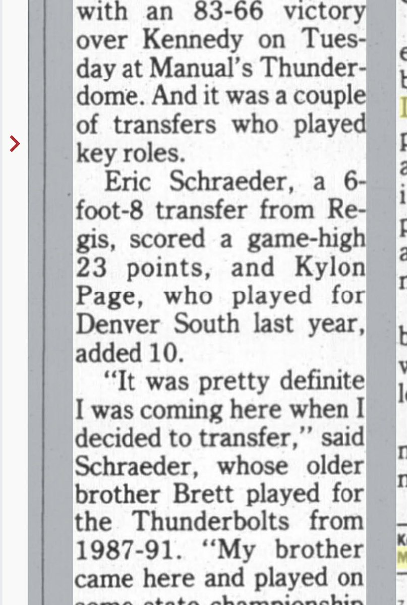 MrCoachPage's tweet photo. Some articles from high school. I played and started 3 out of 4 years 6A varsity in Denver, CO. Played with and against players who made the N.B.A or ties as players and coaches. https://t.co/VpV7XdAolJ