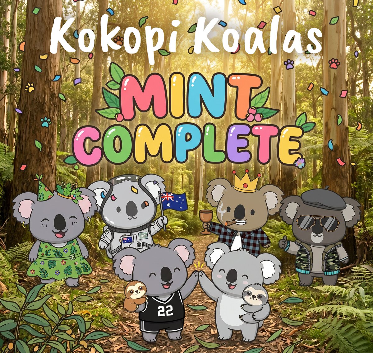 KokopiCanopy's tweet photo. 🎉🐨KOKOPI KOALAS. MINT COMPLETE. 🐨🎉

2,222 Koalas are out in the wild on the Solana blockchain - and what happens next is up to them!

Some will find their place among The Grove Born. Rooted. Community. Light finding a way.

Some will drift toward The Darkside. You already know who they are.

The Grove is alive. The only question is - which side is yours?

Start with a Koala. Build a Legend. 🌿