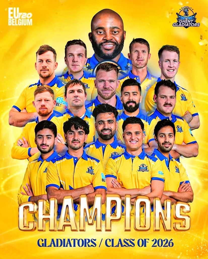 Werries_'s tweet photo. Exactly a year after leading the Proteas to victory in the WTC Final, Temba Bavuma leads the Ghent Gladiators to the first EUT20 Belgium title https://t.co/gfPdlDuVrG