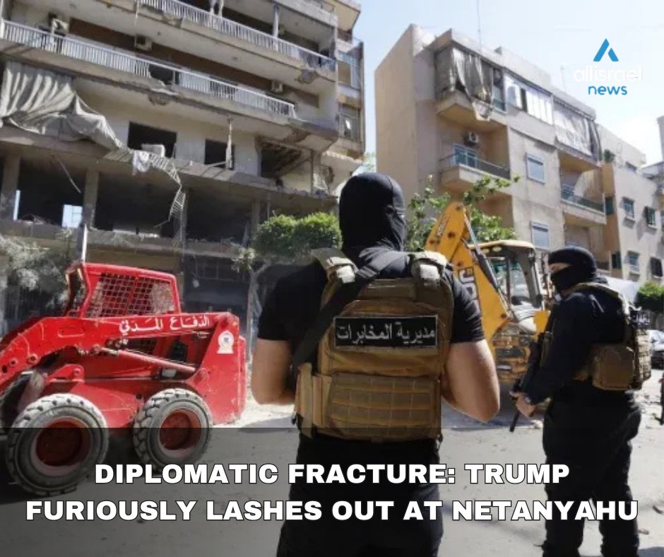 all_israel_news's tweet photo. “Bibi has no f***ing judgment. I conveyed that message to him—that I am very dissatisfied.”

In an unprecedented and explosive diplomatic rift, U.S. President Donald Trump has furiously lashed out at Prime Minister Benjamin Netanyahu. Trump blamed the Israeli leader for nearly blowing up a historic U.S.-Iran peace deal that was scheduled to be signed this morning, just an hour before the IDF launched a major retaliatory airstrike in Beirut.

Dismissing Hezbollah's earlier drone strikes on northern Israel as "meaningless" because nobody was killed, Trump publicly demanded all sides stand down.

Meanwhile, the Middle East is bracing for a massive escalation. As Iran vows that the Beirut strike "will not go unanswered," the IDF has gone on the highest defensive and offensive alert, and the Home Front Command has already issued nationwide gathering restrictions across Israel. Netanyahu and Defense Minister Israel Katz are standing firm, insisting that Israel will never tolerate attacks on its territory.