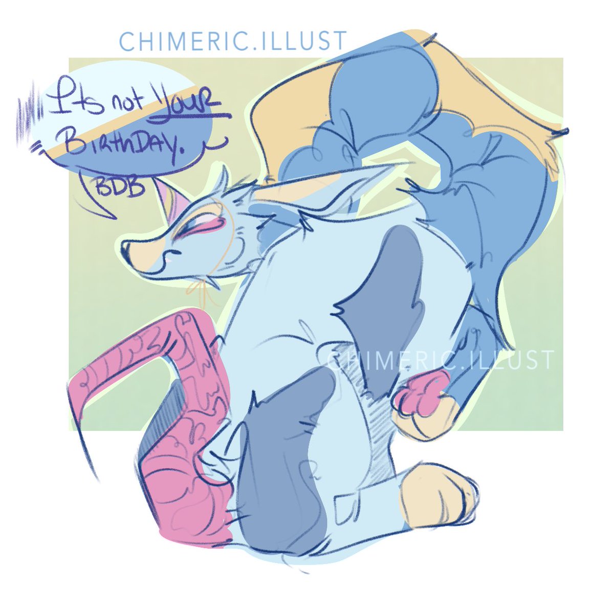 ChimericIllust's tweet photo. Not the best idea to celebrate your own birthday around him-

#doodles https://t.co/AmZ6S7SPfc