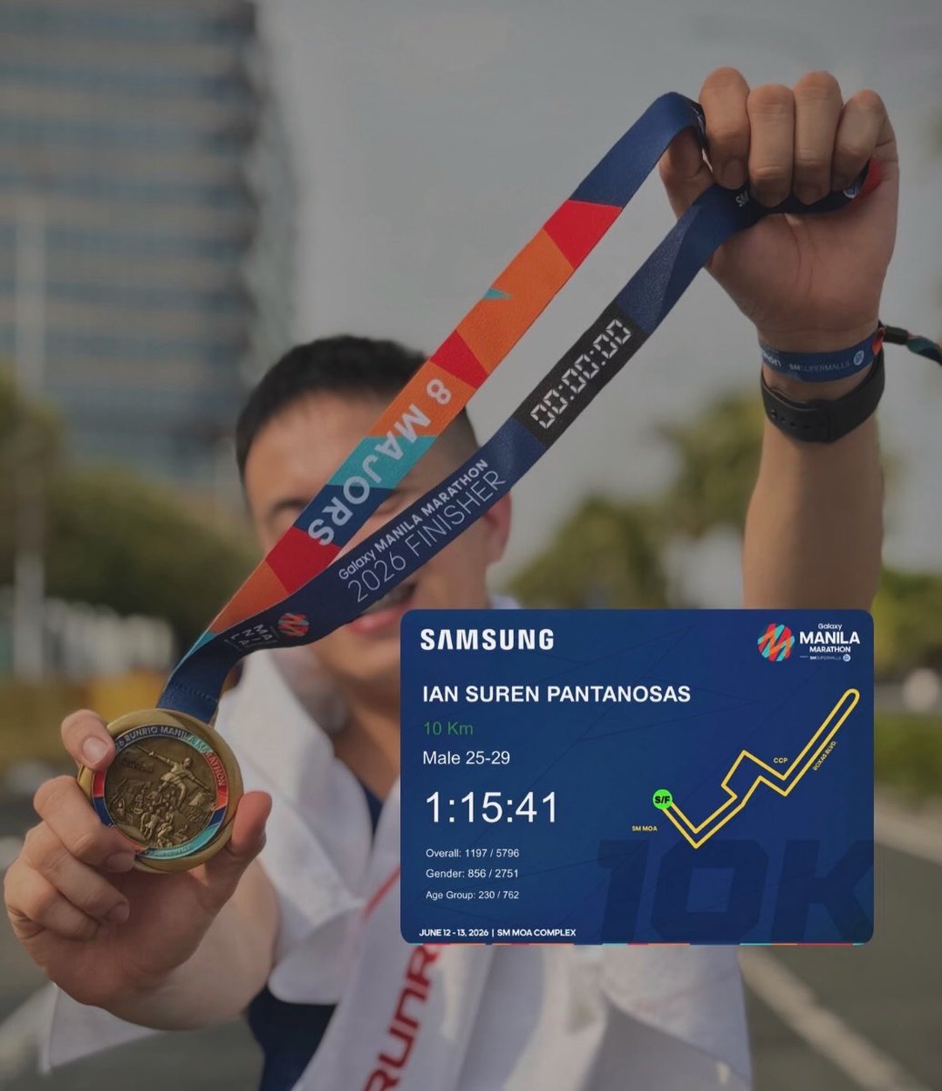 ian_XOfficial's tweet photo. done &amp; dusted — achieved my fastest time yet.🏃🏻
Congratulations, everyone! #GalaxyManilaMarathon2026 https://t.co/Sps4AlGejz