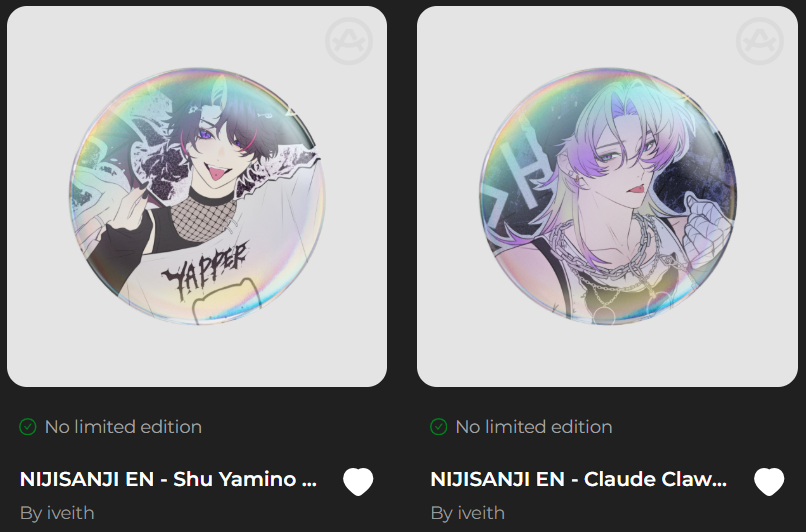 iveith_'s tweet photo. hi gois, ngl it's so awkward to say here but aaa i tried to do something and added some nijien poster prints and two badges on my store, so if anyone wants anything please feel free ;w; 

🔗: https://t.co/fdKSYucPdX https://t.co/ud5qH5fR1I
