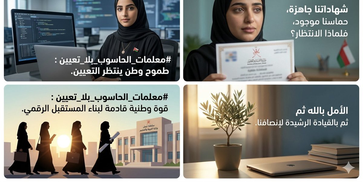 TeacherToBe_IT's tweet photo. #معلمات_الحاسوب_بلا_تعيين

@EduGovOman
 @Oman_MOF
 @oman_GC
 @labour_oman
@StateAudit_Oman https://t.co/jF6QAAAmLU