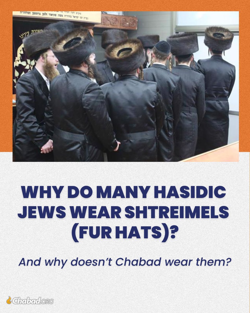 Chabad's tweet photo. There are many reasons given for specifically wearing a shtreimel on Shabbat. Here are just a few: https://t.co/cT7CLWWs7C https://t.co/qwlMzJjL4a