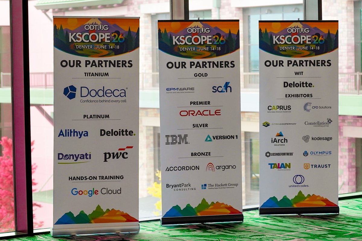 odtug's tweet photo. ODTUG #Kscope26 is off to a strong start! Wish you were here!
#orclAPEX #orclAnalytics #orclEPM #orclDB #OracleOCI https://t.co/IGnq3oi4yN