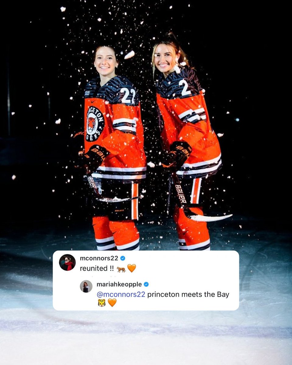 PWHL_SanJose's tweet photo. Just two Tigers from Princeton heading to the Bay 🧡 https://t.co/EUbwtb42Sh