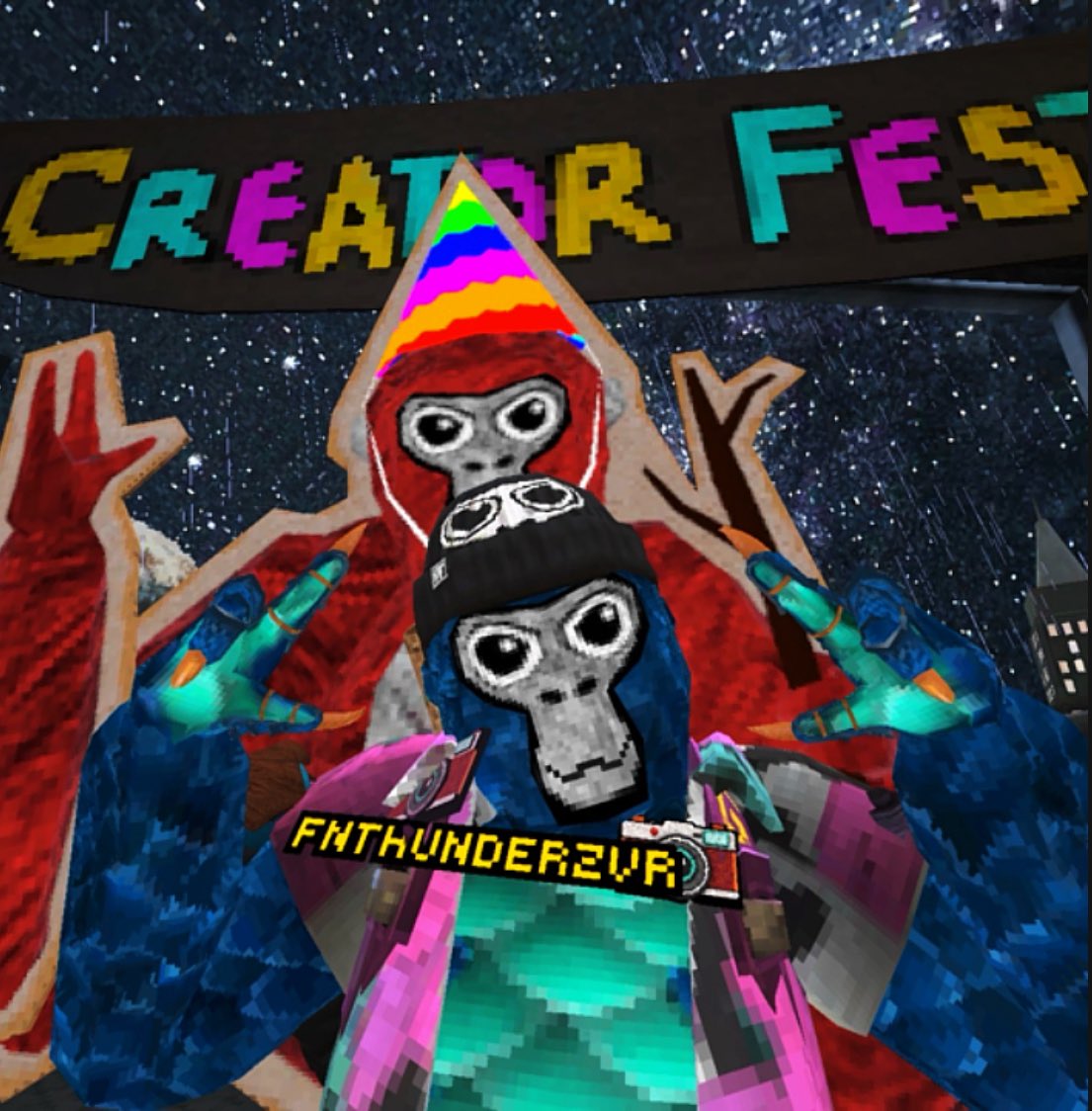 FNthunderzYT's tweet photo. W @GorillaTagVR Creator Fest 😎🤩 #gorillatag https://t.co/lBYc20CG2w