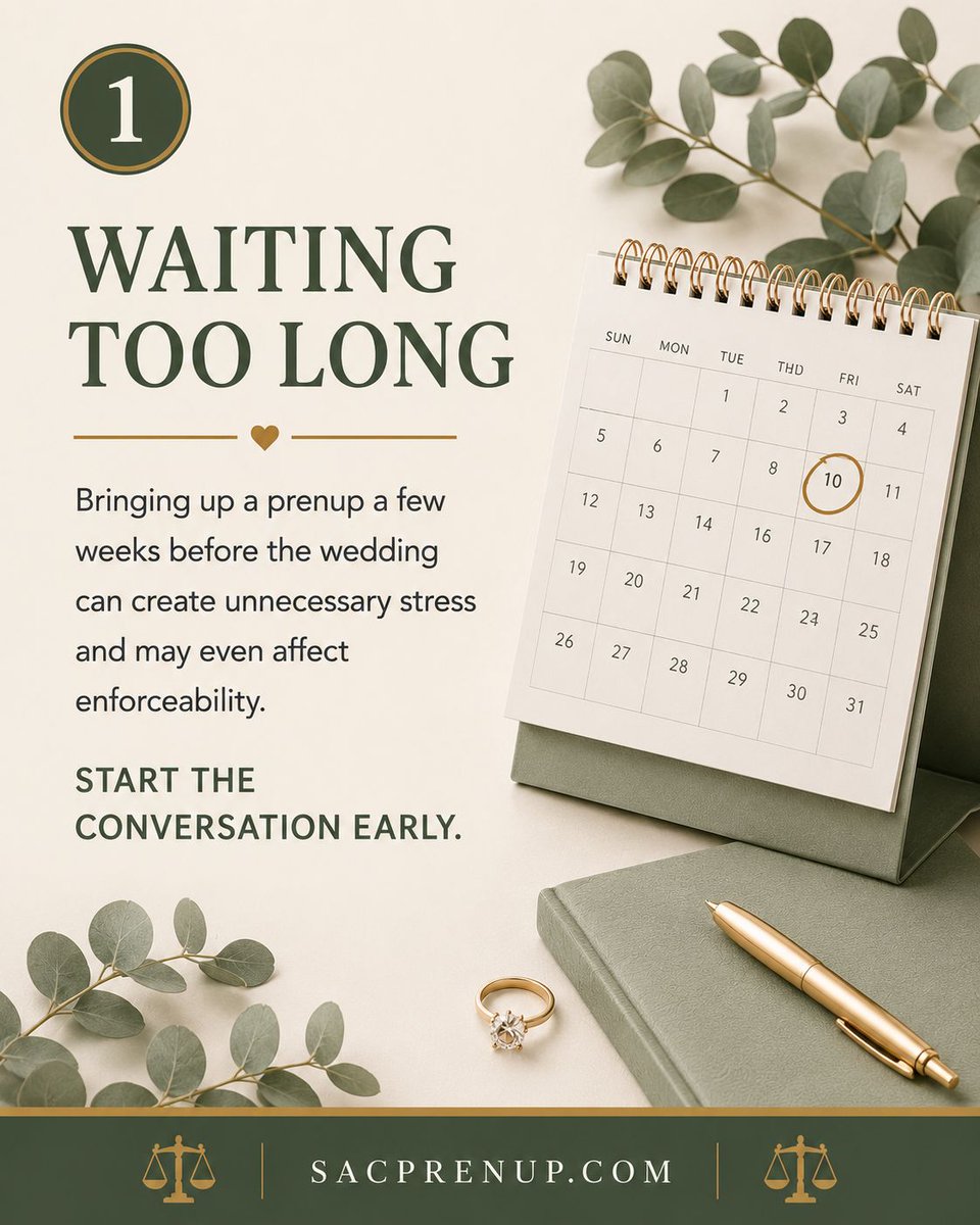 SacDivorce's tweet photo. A #prenuptialagreement is one of the few legal documents where getting it right from the beginning matters. Small mistakes during the process can create unnecessary challenges later and may even affect enforceability. #MarriagePlanning #EngagementSeason #NewlyEngaged https://t.co/rV0Xlztd0M