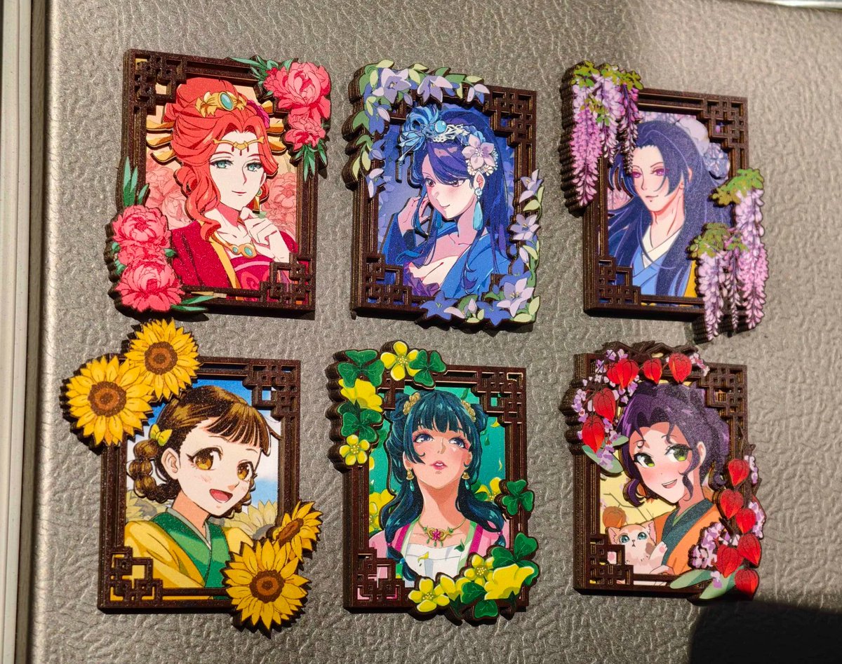 apothecary diaries wooden magnets for ax stamp rally :)