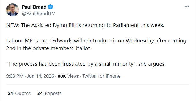 LeftieStats's tweet photo. The "small minority" in question being disabled people who desperately do NOT want the state to murder us.

The Euthanasia Bill is an abomination that would legalise the mass murder of disabled people by an uncaring cruel state, just as it has in Canada and the Netherlands. https://t.co/ukp5sCjORH