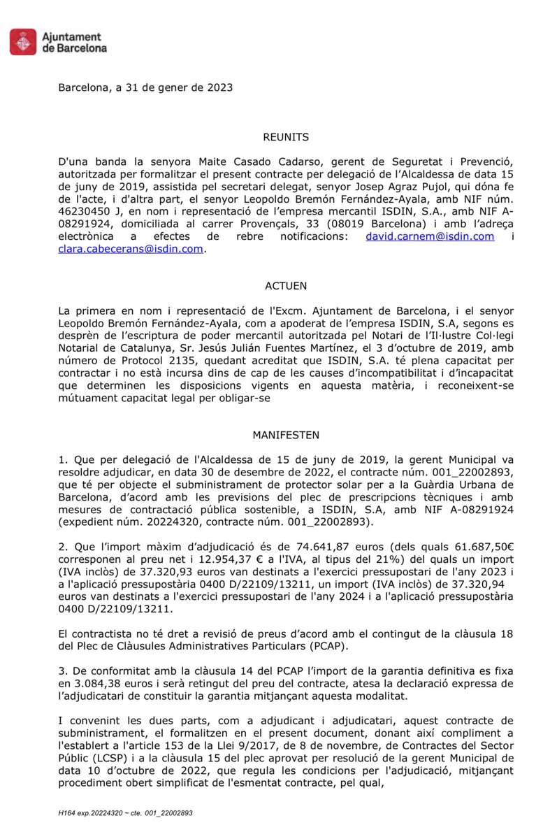Comptesclares's tweet photo. Hi ha vegades que pot més la rauxa (mala hòstia) que el seny.

Aquesta n’és una.

Sabeu que és ISDIN? Una empresa fundada a Catalunya. D’aquí.

De dos families amb noms que fan respecte (o no): Puig i Esteve

Que reben contractes sense competència (únic licitador) d’administracions d’aquí.

Aconsegueixen contractes per protegir la pell dels nostres urbanus. Aquest contracte es del 23

Rocket science.