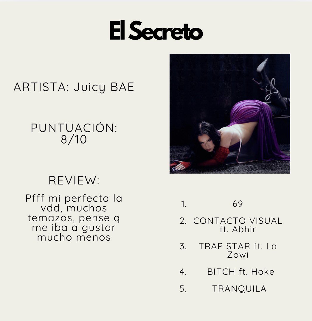 kebehitejera's tweet photo. El Secreto - Juicy BAE https://t.co/bu2TDHq0AU