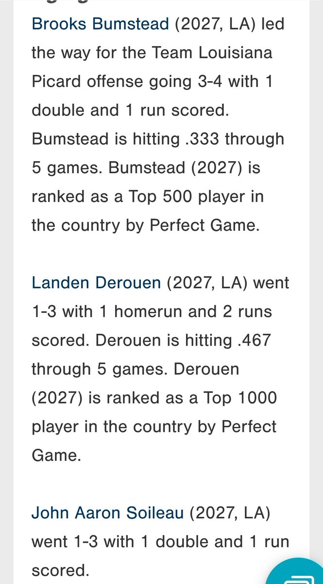 team_louisiana's tweet photo. Another good day for the good guys with a 10-3 win over Scorpions Team Easton in the UBC! Guys were led on the mound by 2027 LHP @SebastianR166 of ARCA and another big day offensively led by 2027 @BrooksBumstead of Dutchtown. Guys are back in action tomorrow at 8am https://t.co/ivS00N9LSP