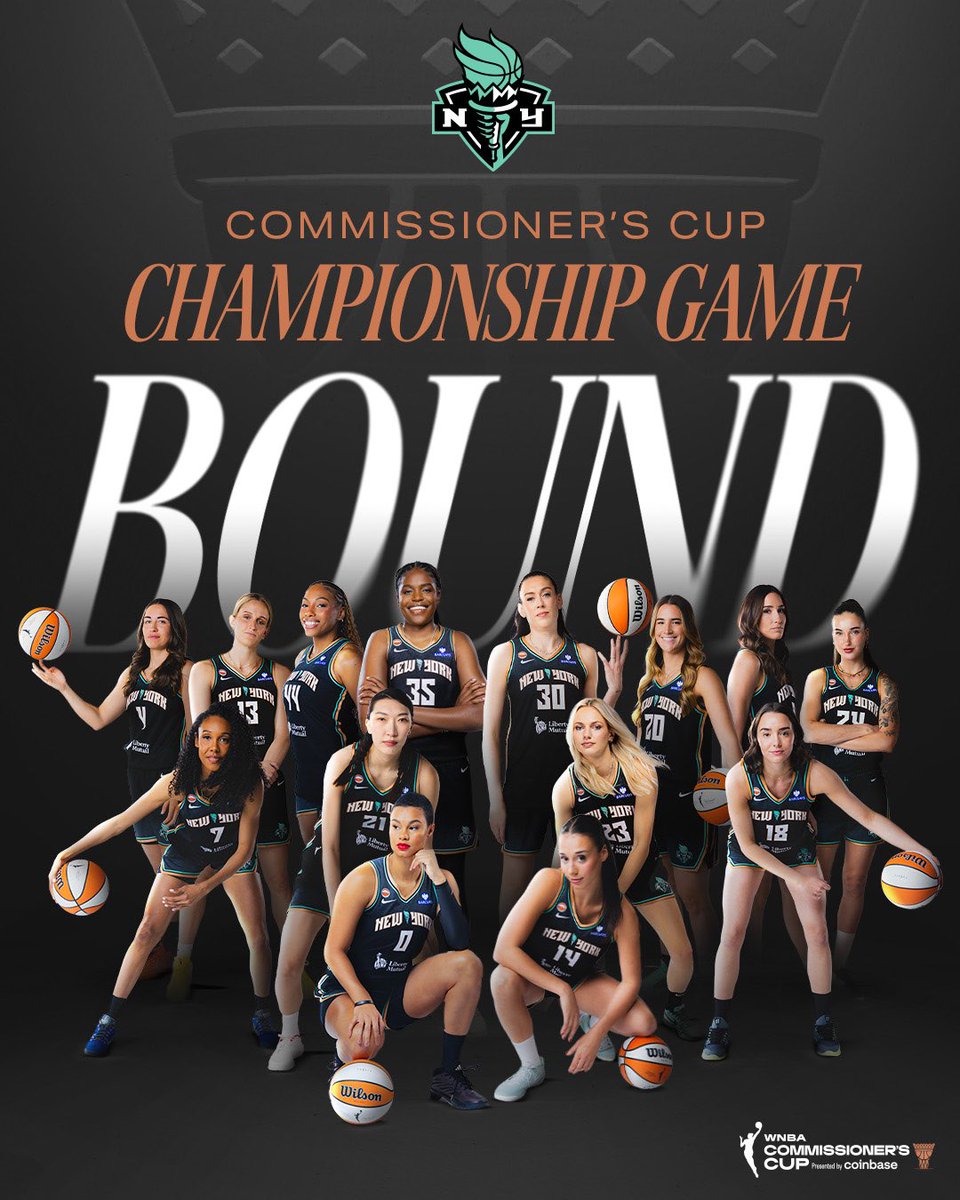 nyliberty's tweet photo. Headed back to the Commissioner’s Cup Championship for the 3rd time in 4 years 🏆

JUNE 30TH IT’S ON 🤝 Opponent &amp; host TBD. https://t.co/zFiDGda9Gl