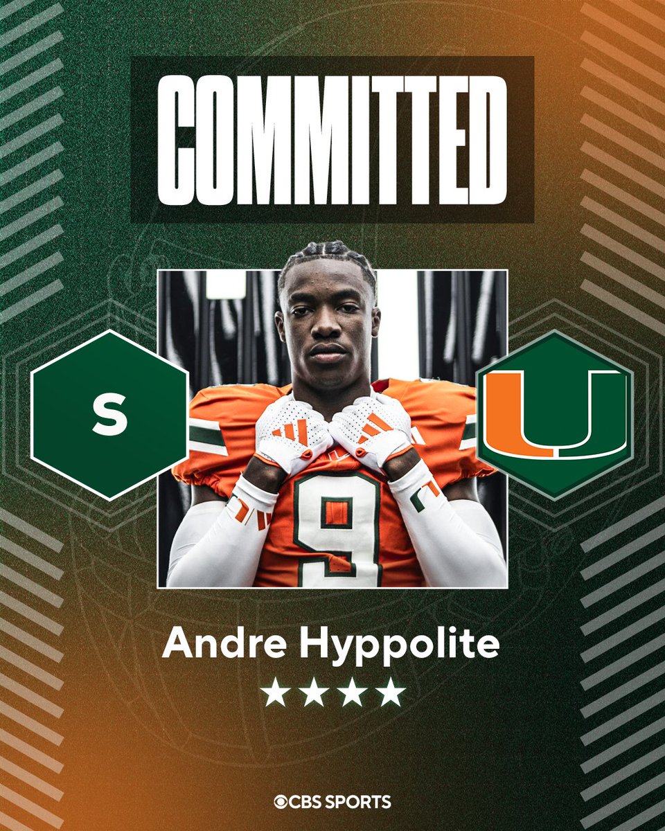 GabyUrrutia247's tweet photo. BREAKING: Miami beats Florida for North Miami Beach (Fla.) Top247 S Andre Hyppolite.

The No. 215 overall player and No. 15 safety becomes commit No. 19 in a class that ranks No. 2 nationally.

"I put my trust in the coaches..."

https://t.co/ZkA9plUYvX https://t.co/6B3o4aKEqe