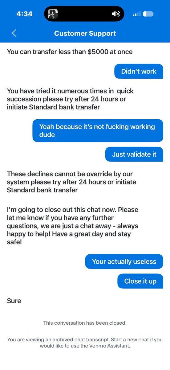 LassoinLife's tweet photo. Short fking PayPal 

$PYPL 

Useless support and support number 

Not letting mr transfer my money anywhere 

RIP $10,000 https://t.co/1HB5gu0Y6N