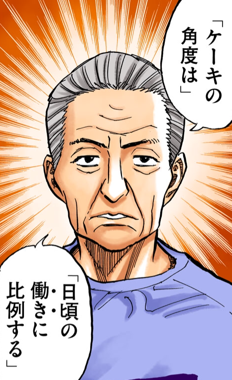 「ケーキの角度は日頃の働きに比例する」

を英語でいうと?👇 