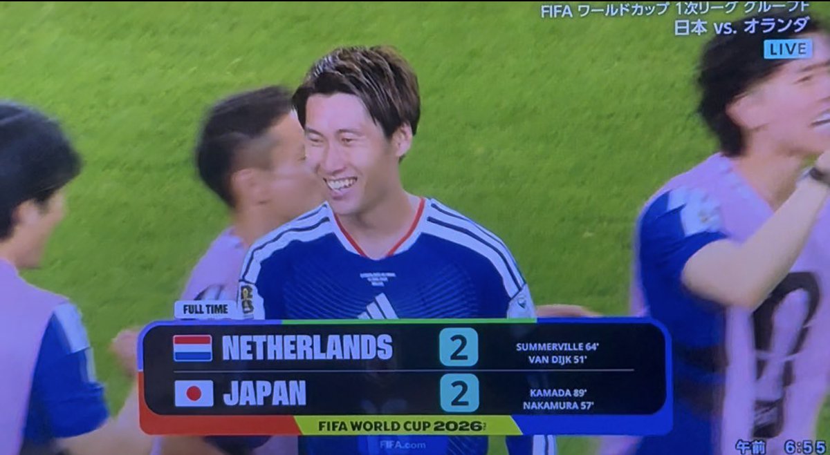 tora1982tora's tweet photo. 勝てやんかったけど、オランダ相手に2回も勝ち越された中で、同点に追いついて勝ち点1を取れたのは大きい👏
本田の解説も面白かった笑 https://t.co/5tgUo19STx