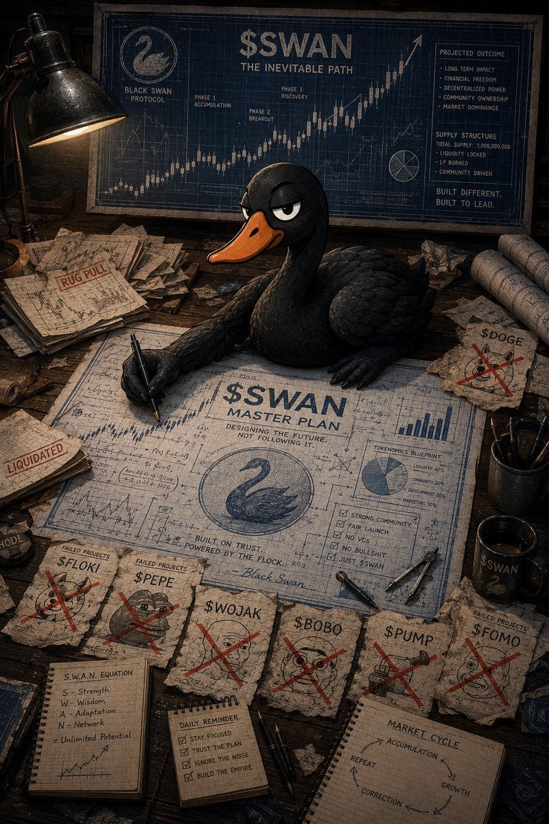 Will_eth_'s tweet photo. While others chase the market, $SWAN draws the future.

The blueprint was always there. 🦢📈

CA: AM879Vawvqz9qvw89N7tJyWgtcWS3DQgNVdMr4zWpump

@BlackSwanMeme 
#BlackSwan #SWAN #Solana #Memecoin https://t.co/qPNcMfi77q