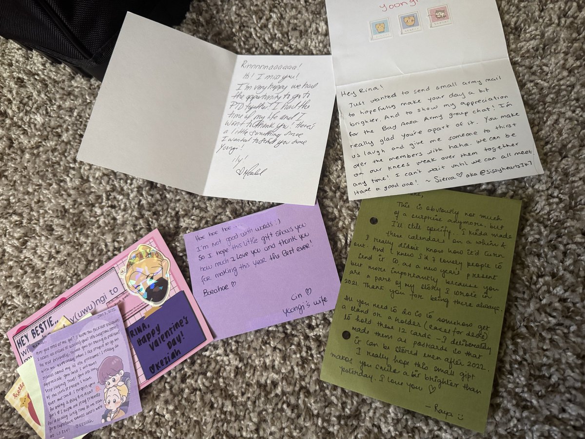 isimpforsuga's tweet photo. i found these and started fucking sobbing. even though we’ve grown apart because of life things, you’re people i still cherish. thank you for being wonderful friends. i feel so loved. 💜
@_hwagaymarket @papiseokjingirl @agust_cin @raya_winterbear @sierrendipityy https://t.co/rOZRTvA1Xb