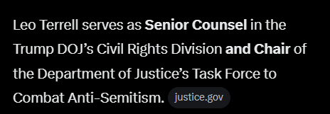 110Solution's tweet photo. @AustinFranco123 The guy whose threatening all future employment is heading the "anti-semitism task force" created in 2025. A task force that has no end date by the way, it will last pretty much forever. 
https://t.co/kJnIK4LDG6 https://t.co/EqrbhsKOn6