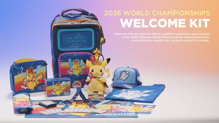 pokecamatomeru's tweet photo. PWCS2026のウェルカムキットや優勝のグッズなどが公開

✅プレイマット
✅ダブルデッキケース
✅デッキシールド
✅ぬいぐるみ
など https://t.co/ZpfLu2kwZL