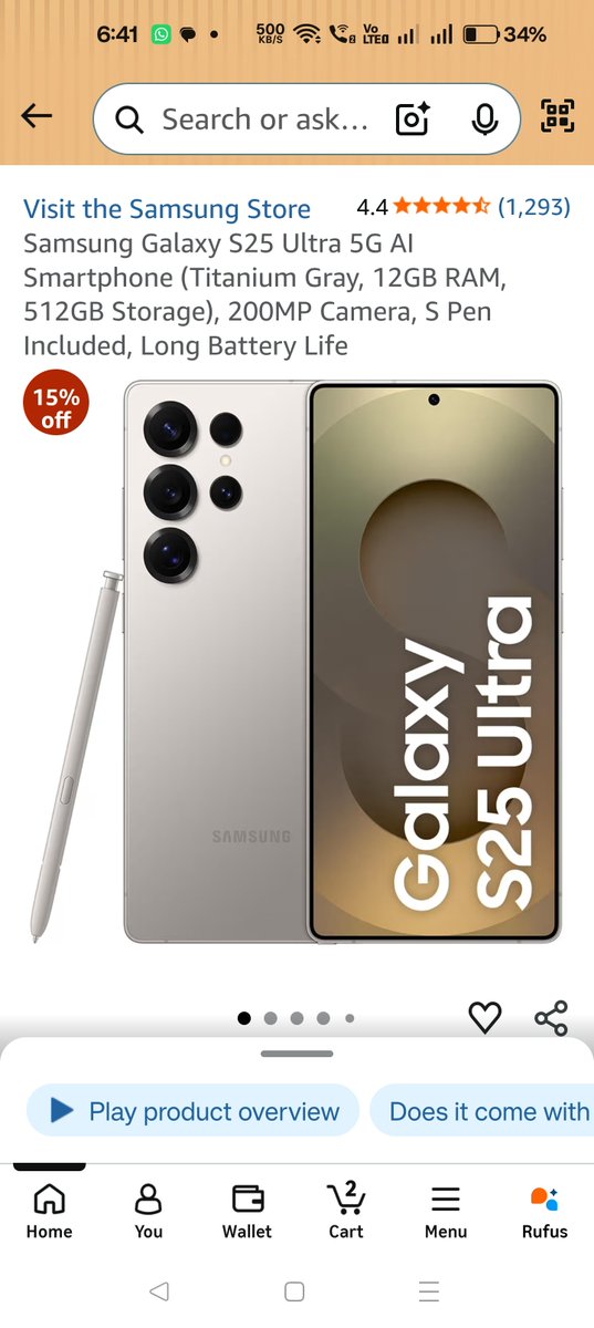 AnbhuleAnant's tweet photo. Guess the price for S24 ultra is 84999
#Amazonprimedaysale
#GalaxyS25ultraDay1 https://t.co/JavlhsjyvP