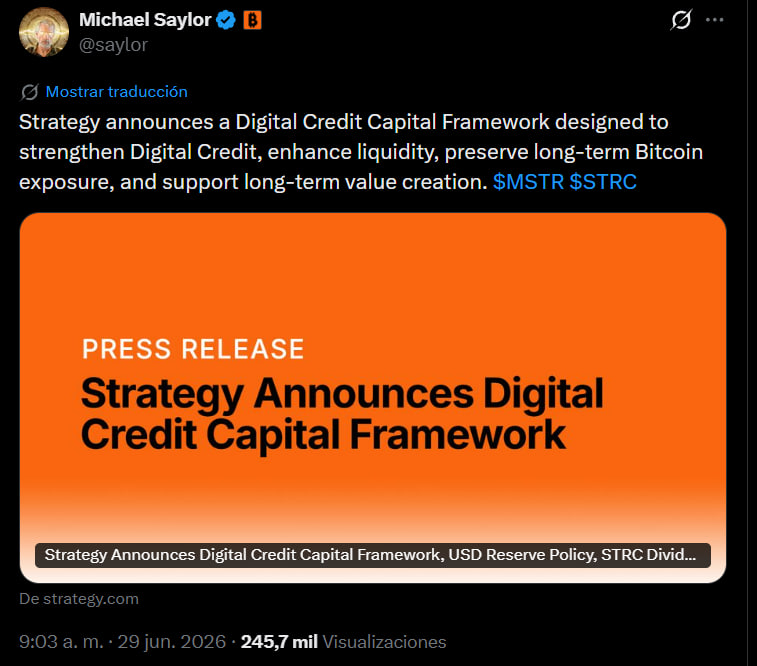 techconcatalina's tweet photo. 🚨ÚLTIMO🚨

💥Strategy de Michael Saylor lanza un "Programa de Monetización de #Bitcoin" que permite a la empresa VENDER $BTC para financiar operaciones.

🩸Acaba de anunciar que PODRÍAN VENDER hasta $1,25B de BTC "si fuese necesario". https://t.co/EdZQjkxba0