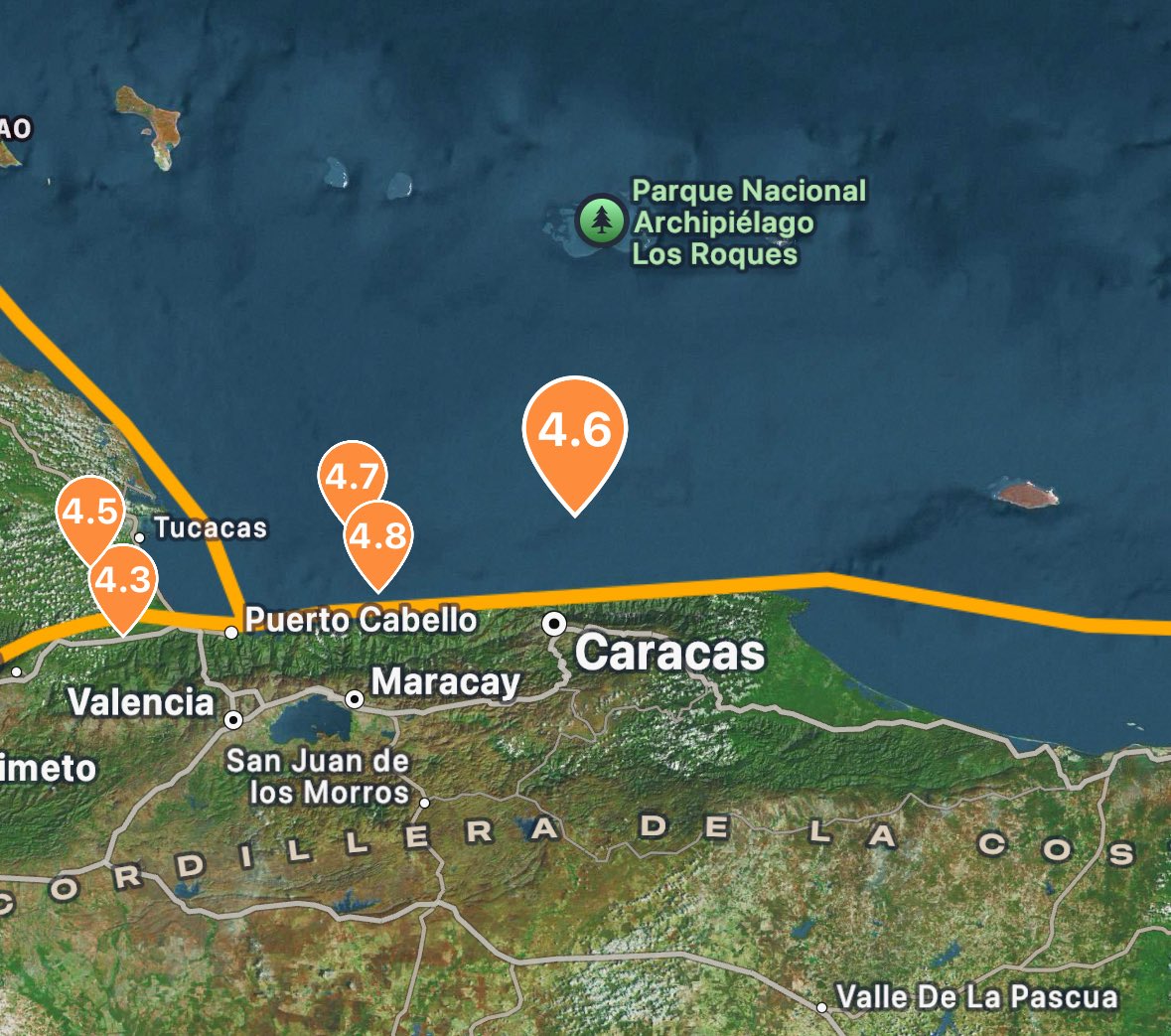 KelvinColomba's tweet photo. AHORA | Vuelve a temblar en Venezuela tras sismo de magnitud 4.6 este lunes. El evento sísmico ocurrió en la región de Caraballeda. https://t.co/L9Yh6ZKLyB