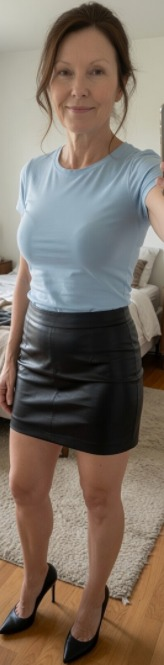 ClairePh1975's tweet photo. Working from home but time out (and leather on) for a photo just for you lot (and a rear view bonus!!). Don't say I don't do anything for you!! #leathermini https://t.co/zR9FBuwRfh