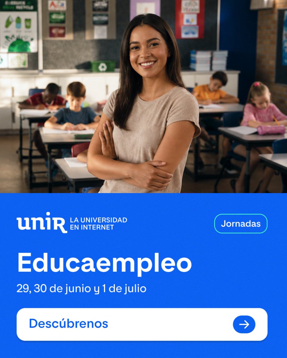 UNIRalumni's tweet photo. ¡𝐘𝐚 𝐞𝐬𝐭𝐚́𝐧 𝐞𝐧 𝐦𝐚𝐫𝐜𝐡𝐚 𝐥𝐚𝐬 𝐉𝐨𝐫𝐧𝐚𝐝𝐚𝐬 𝐄𝐝𝐮𝐜𝐚𝐞𝐦𝐩𝐥𝐞𝐨! 🎓

Si eres de educación... esto te interesa.
muévete descubre y aprovecha oportunidades reales.

👉 Activa participación en el Portal de Empleo
👉 Apúntate a las sesiones

https://t.co/cQnsvJmhbt https://t.co/U0SDaCyVvA