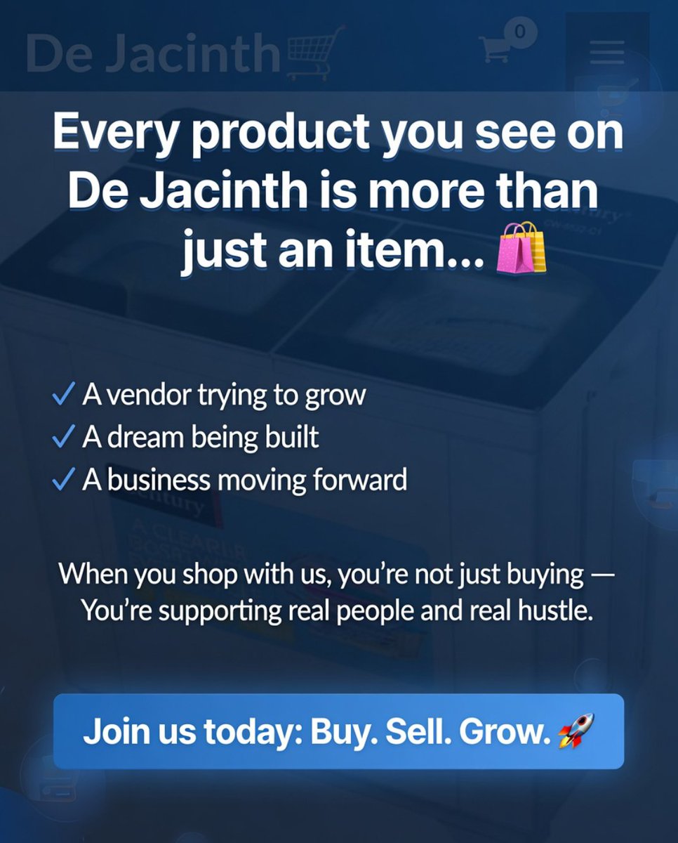 de_jacinth's tweet photo. Every product you see on De Jacinth is more than just an item… 🛍️
It represents:
✔ A vendor trying to grow
✔ A dream being built
✔ A business moving forward
When you shop with us, you’re not just buying —
You’re supporting real people and real hustle.
Join us today:
Buy. Sell https://t.co/pU7JDcC5pg